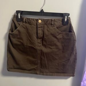 Dark Green, denim short skirt